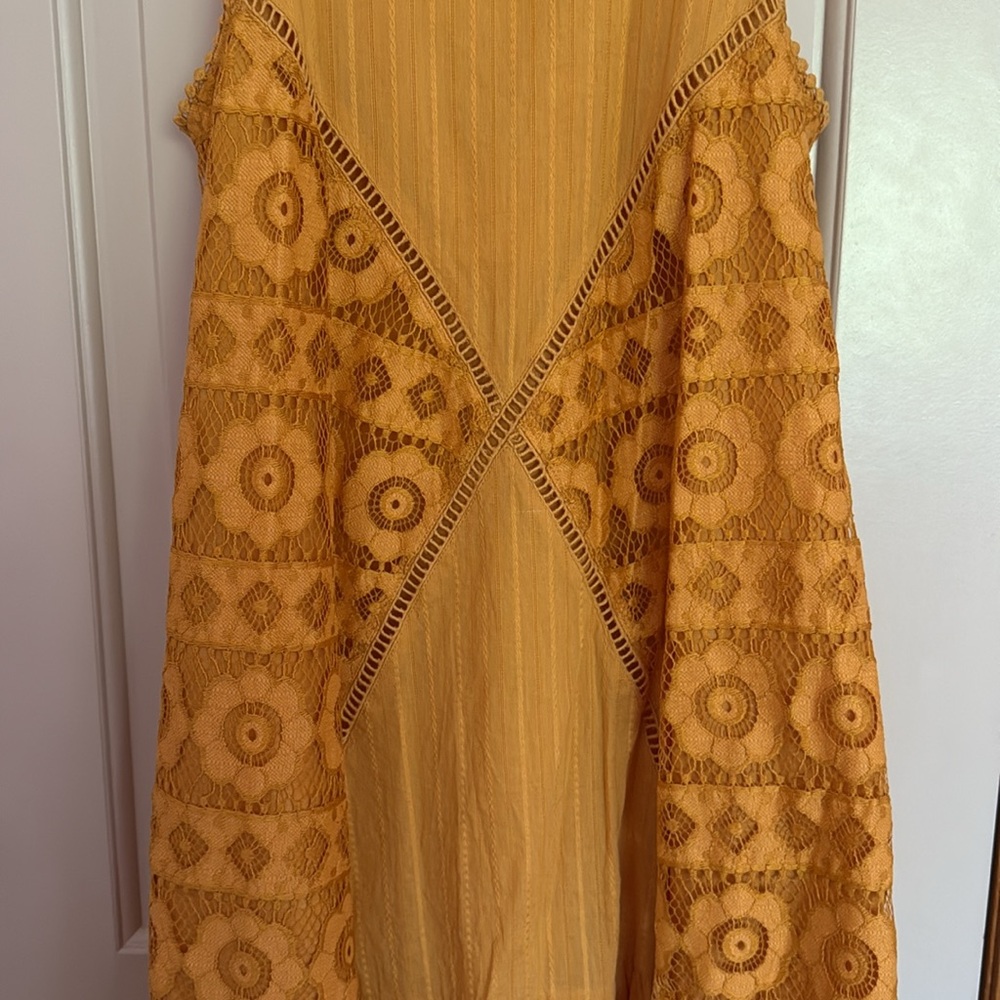 ASOS Mustard Yellow Cotton Dress - Picture 3 of 9